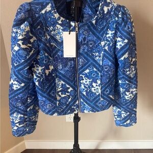 7 For All Mankind Blue Patterned Jacket